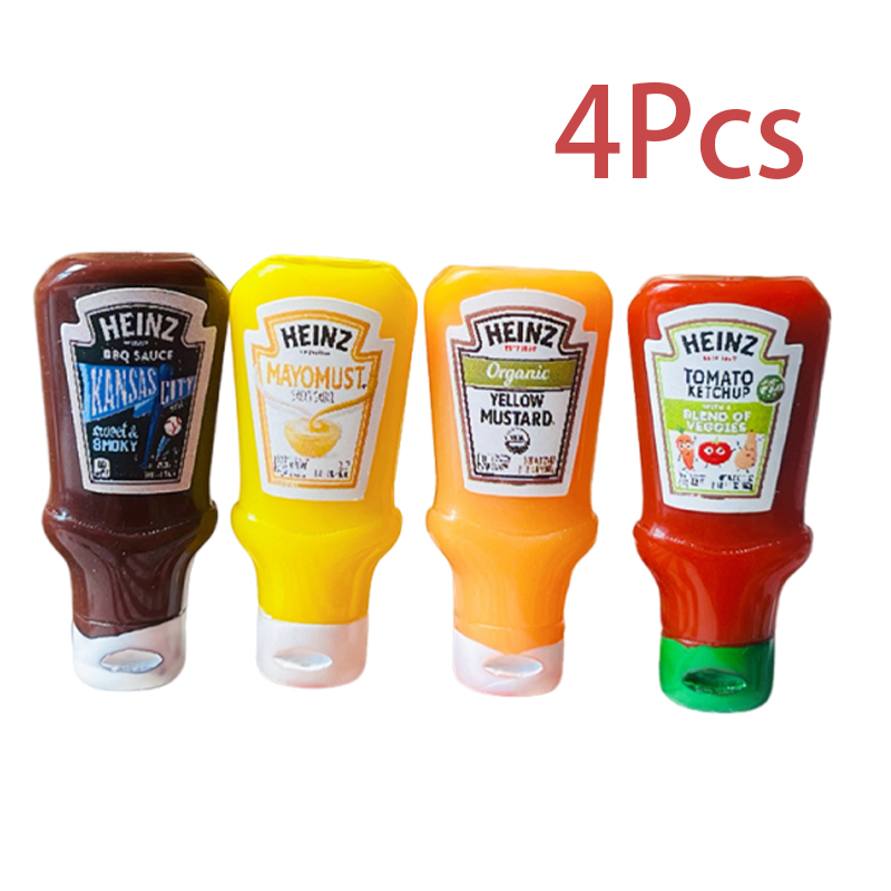 Kids Outdoor Kitchen Accessories - 4 adet Dollhouse Minyatür Çilek Sosu